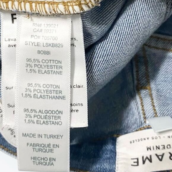 FRAME Jeans Boot Cut Le Sylvie Kick Boot High Waist Light Blue Wash Size 26 - Picture 11 of 14